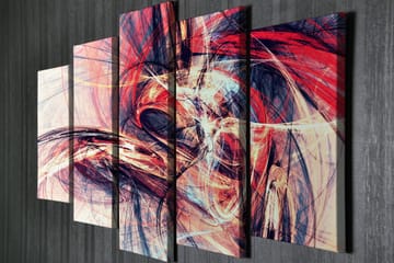 Dekorativ Canvasbilde 5-Deler 70x20 cm - Flerfarget - Interiør - Maleri & posters - Lerretsbilder