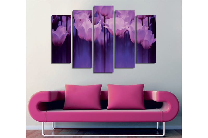 Dekorativ Canvasbilde 5-Deler 70x20 cm - Flerfarget - Interiør - Maleri & posters - Lerretsbilder