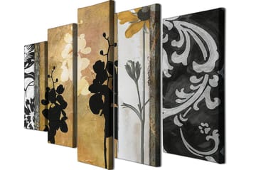 Dekorativ Canvasbilde 5-Deler 70x20 cm - Flerfarget - Interiør - Maleri & posters - Lerretsbilder