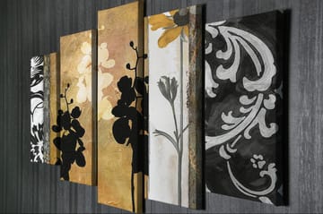 Dekorativ Canvasbilde 5-Deler 70x20 cm - Flerfarget - Interiør - Maleri & posters - Lerretsbilder