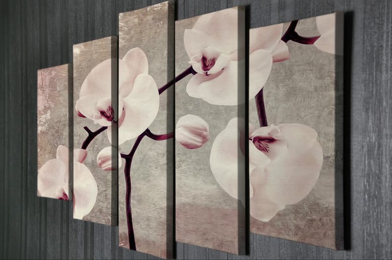 Dekorativ Canvasbilde 5-Deler 70x20 cm - Flerfarget - Interiør - Maleri & posters - Lerretsbilder
