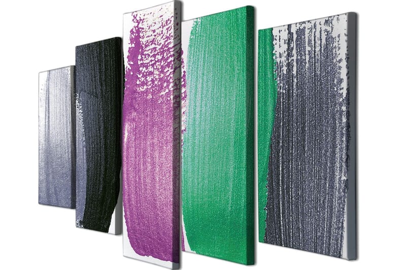 Dekorativ Canvasbilde 5-Deler 70x20 cm - Flerfarget - Interiør - Maleri & posters - Lerretsbilder