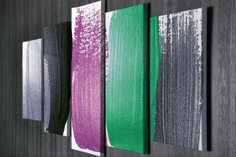 Dekorativ Canvasbilde 5-Deler 70x20 cm - Flerfarget - Interiør - Maleri & posters - Lerretsbilder