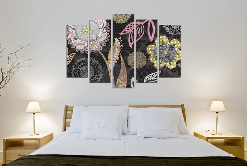 Dekorativ Canvasbilde 5-Deler 70x20 cm - Flerfarget - Interiør - Maleri & posters - Lerretsbilder