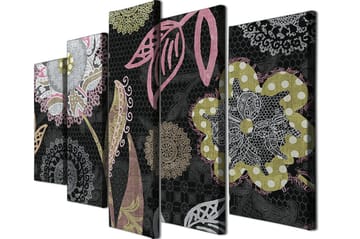 Dekorativ Canvasbilde 5-Deler 70x20 cm - Flerfarget - Interiør - Maleri & posters - Lerretsbilder