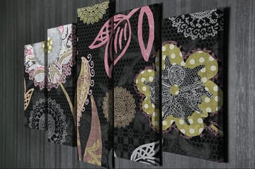 Dekorativ Canvasbilde 5-Deler 70x20 cm - Flerfarget - Interiør - Maleri & posters - Lerretsbilder