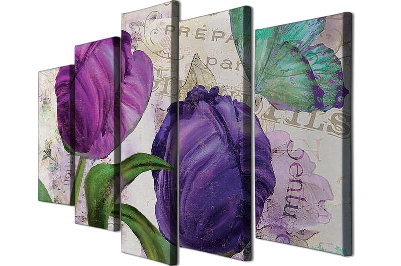 Dekorativ Canvasbilde 5-Deler 70x20 cm - Flerfarget - Interiør - Maleri & posters - Lerretsbilder