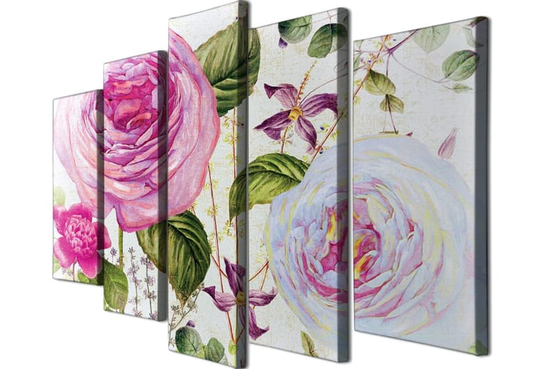 Dekorativ Canvasbilde 5-Deler 70x20 cm - Flerfarget - Interiør - Maleri & posters - Lerretsbilder