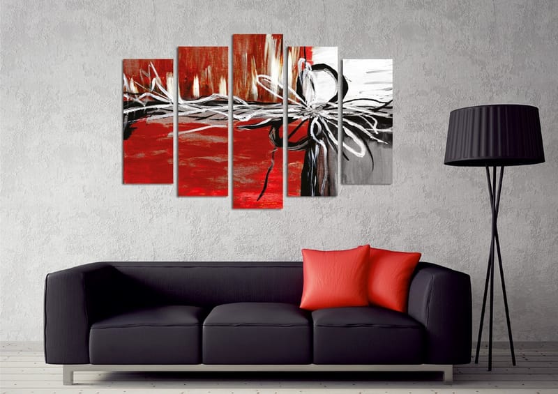 Dekorativ Canvasbilde 5-Deler 70x20 cm - Flerfarget - Interiør - Maleri & posters - Lerretsbilder