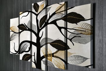 Dekorativ Canvasbilde 5-Deler 70x20 cm - Flerfarget - Interiør - Maleri & posters - Lerretsbilder