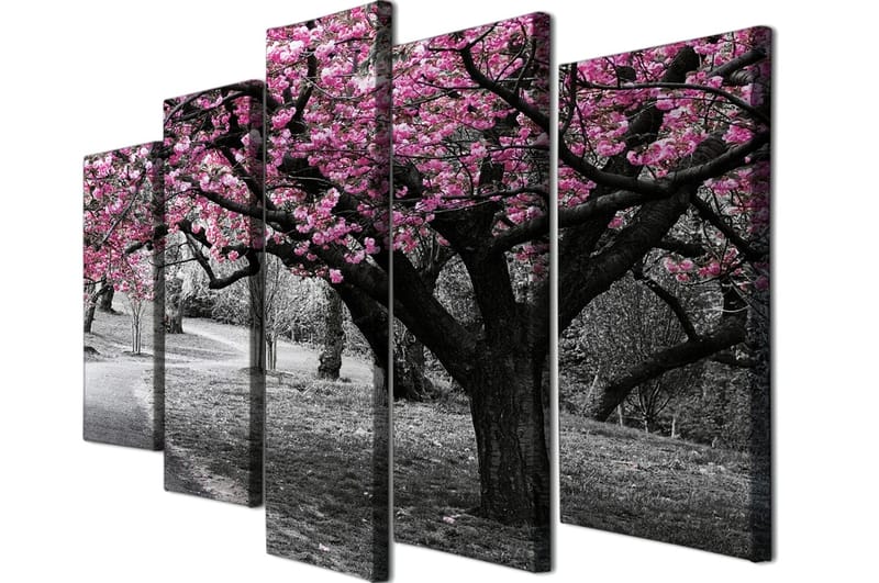 Dekorativ Canvasbilde 5-Deler 70x20 cm - Flerfarget - Interiør - Maleri & posters - Lerretsbilder