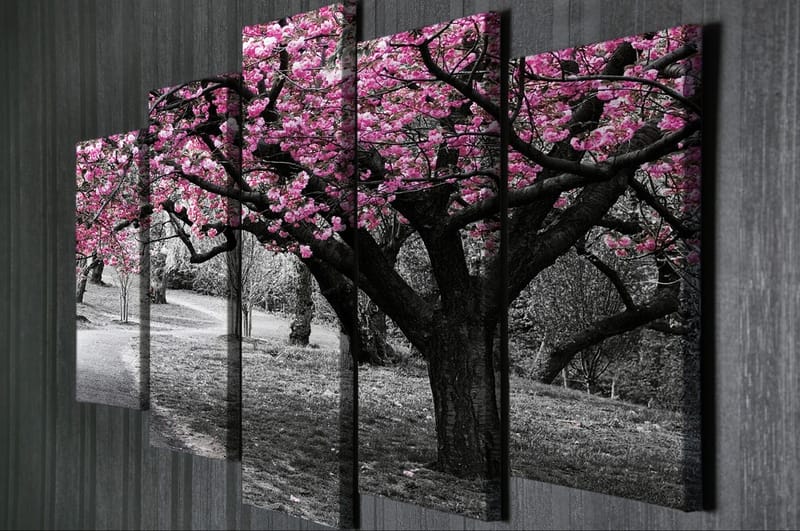 Dekorativ Canvasbilde 5-Deler 70x20 cm - Flerfarget - Interiør - Maleri & posters - Lerretsbilder