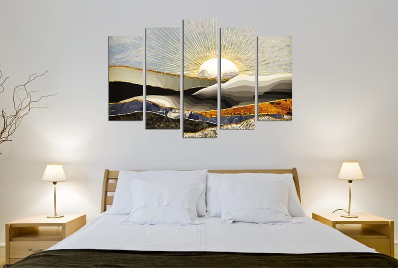 Dekorativ Canvasbilde 5-Deler 70x20 cm - Flerfarget - Interiør - Maleri & posters - Lerretsbilder