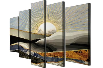 Dekorativ Canvasbilde 5-Deler 70x20 cm - Flerfarget - Interiør - Maleri & posters - Lerretsbilder