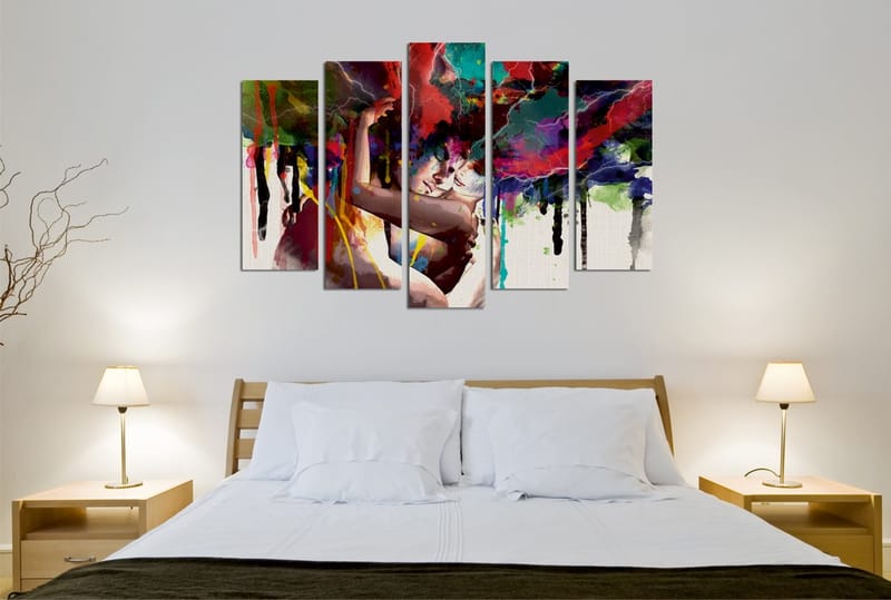 Dekorativ Canvasbilde 5-Deler 70x20 cm - Flerfarget - Interiør - Maleri & posters - Lerretsbilder