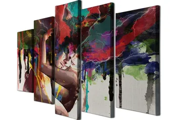 Dekorativ Canvasbilde 5-Deler 70x20 cm - Flerfarget - Interiør - Maleri & posters - Lerretsbilder