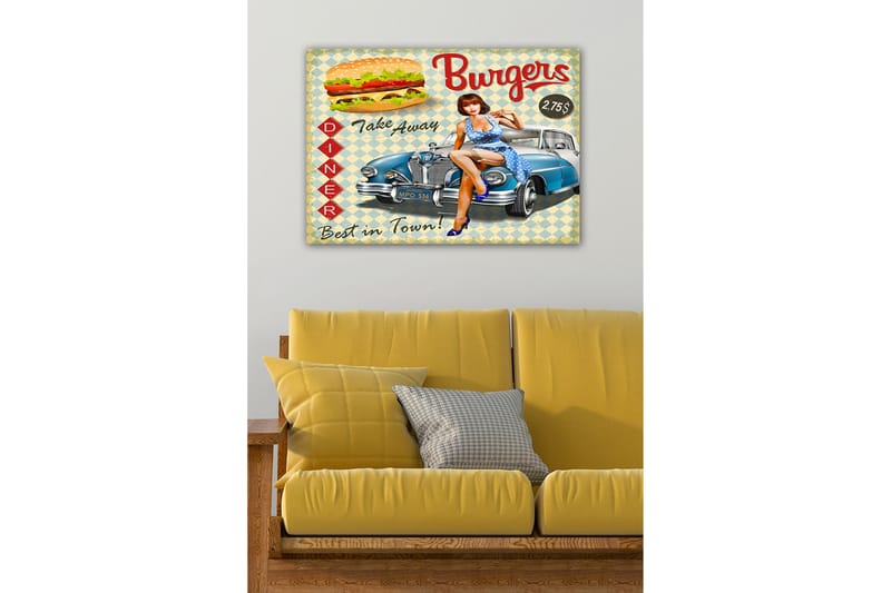 Dekorativ Canvasbilde 50x70 cm - Flerfarget - Interiør - Maleri & posters - Lerretsbilder