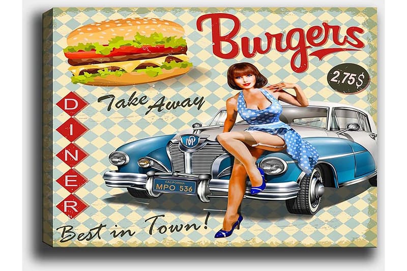 Dekorativ Canvasbilde 50x70 cm - Flerfarget - Interiør - Maleri & posters - Lerretsbilder