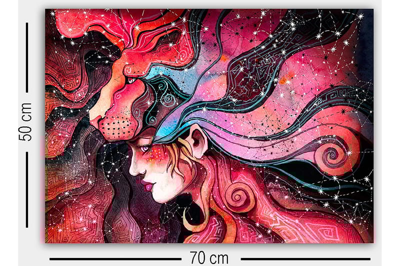 Dekorativ Canvasbilde 50x70 cm - Flerfarget - Interiør - Maleri & posters - Lerretsbilder
