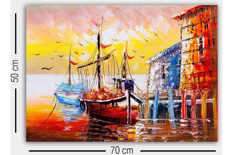 Dekorativ Canvasbilde 50x70 cm - Flerfarget - Interiør - Maleri & posters - Lerretsbilder
