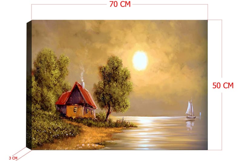 Dekorativ Canvasbilde 50x70 cm - Flerfarget - Interiør - Maleri & posters - Lerretsbilder