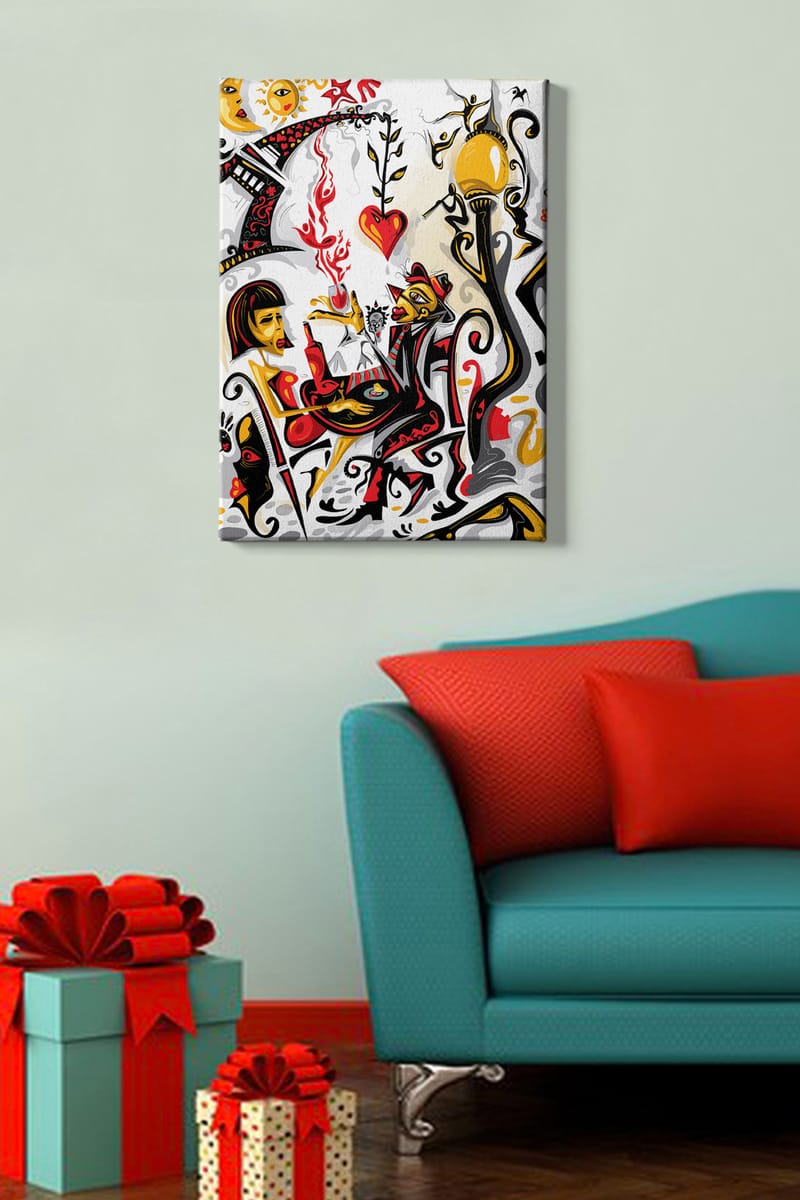 Dekorativ Canvasbilde 50x70 cm - Flerfarget - Interiør - Maleri & posters - Lerretsbilder