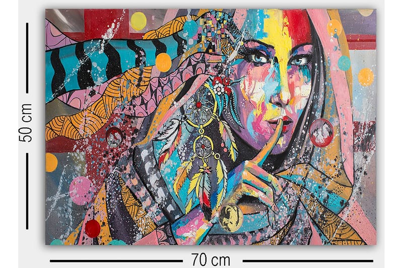 Dekorativ Canvasbilde 50x70 cm - Flerfarget - Interiør - Maleri & posters - Lerretsbilder