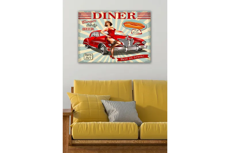 Dekorativ Canvasbilde 50x70 cm - Flerfarget - Interiør - Maleri & posters - Lerretsbilder