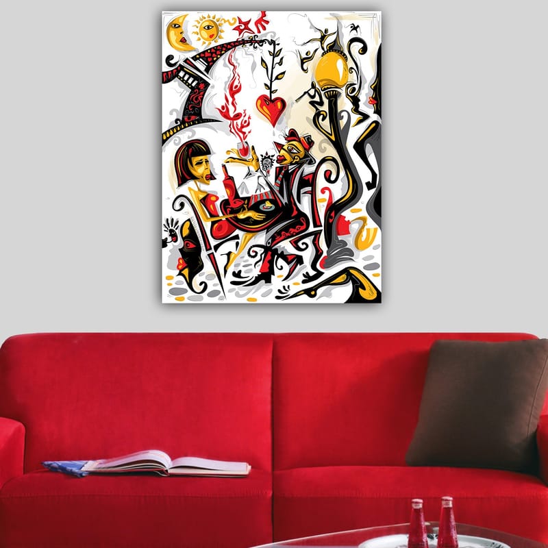Dekorativ Canvasbilde 70x100 cm - Flerfarget - Interiør - Maleri & posters - Lerretsbilder