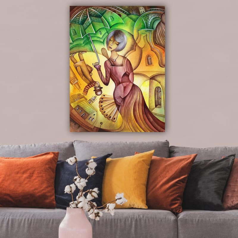 Dekorativ Canvasbilde 70x100 cm - Flerfarget - Interiør - Maleri & posters - Lerretsbilder