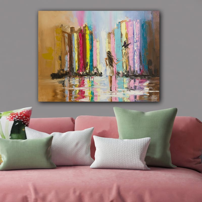 Dekorativ Canvasbilde 70x100 cm - Flerfarget - Interiør - Maleri & posters - Lerretsbilder