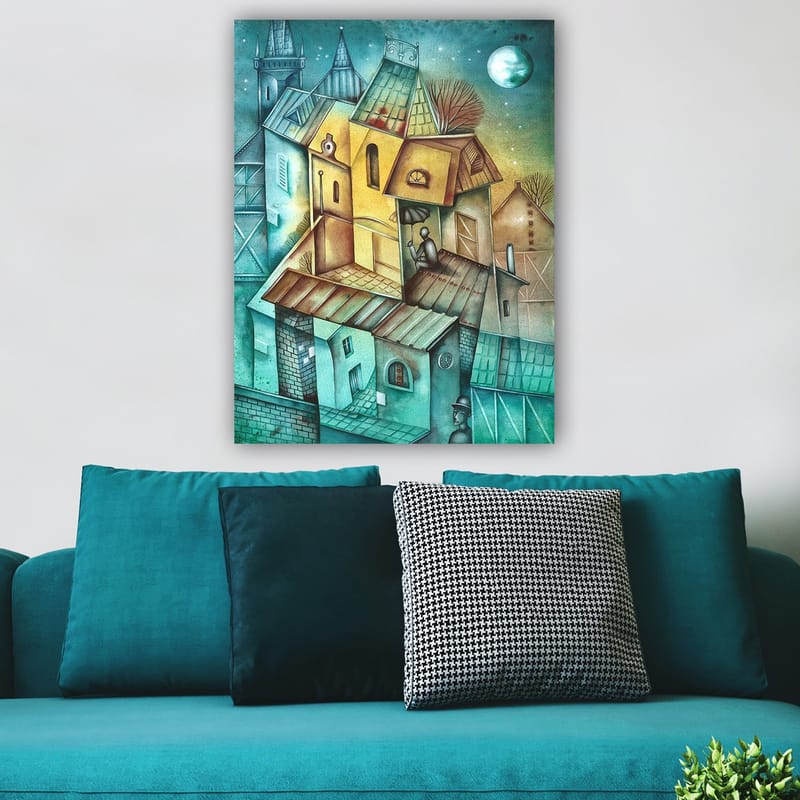Dekorativ Canvasbilde 70x100 cm - Flerfarget - Interiør - Maleri & posters - Lerretsbilder
