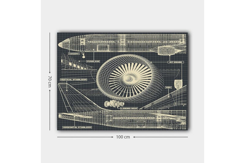 Dekorativ Canvasbilde 70x100 cm - Flerfarget - Interiør - Maleri & posters - Lerretsbilder