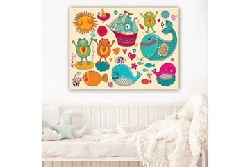 Dekorativ Canvasbilde 70x100 cm - Flerfarget - Interiør - Maleri & posters - Lerretsbilder