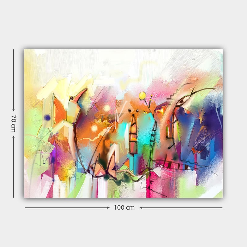 Dekorativ Canvasbilde 70x100 cm - Flerfarget - Interiør - Maleri & posters - Lerretsbilder