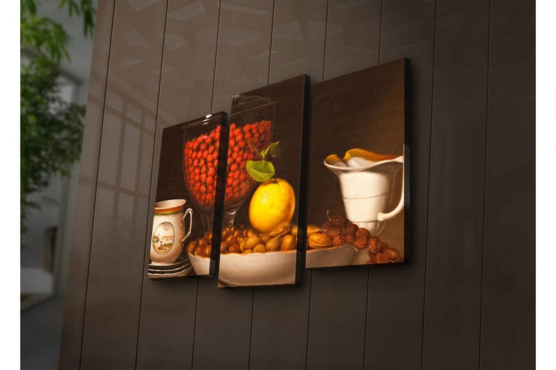 Dekorativ Canvasbilde LED-belysning 3 Deler, Flerfarget