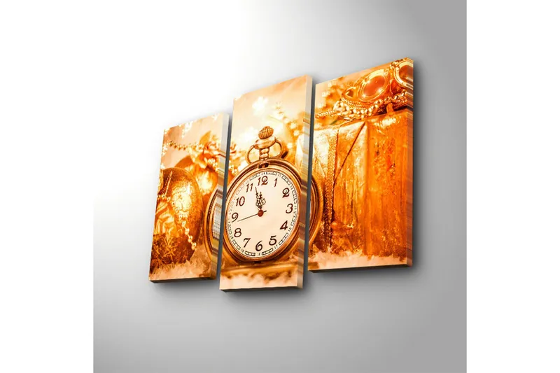 Dekorativ Canvasbilde LED-belysning 3 Deler - Flerfarget - Interiør - Maleri & posters - Lerretsbilder