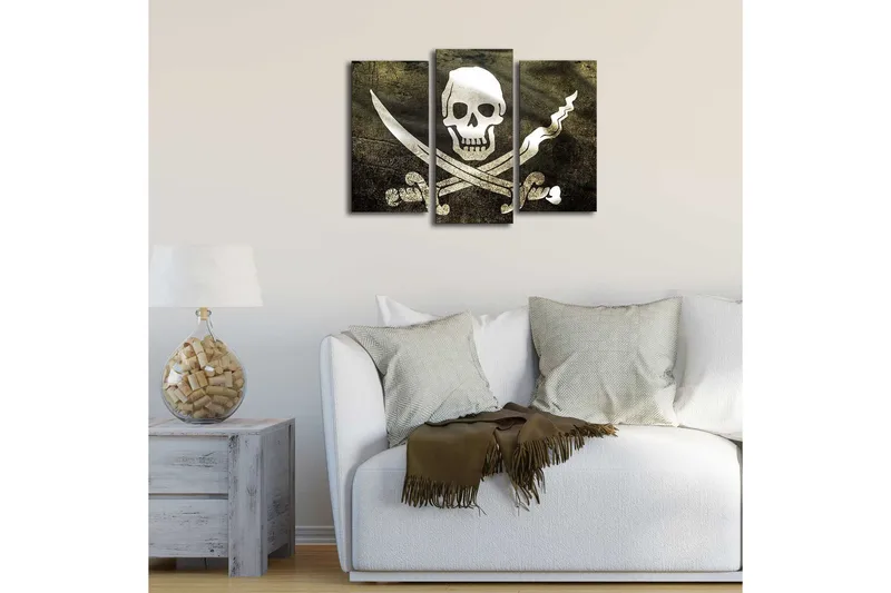 Dekorativ Canvasbilde LED-belysning 3 Deler - Flerfarget - Interiør - Maleri & posters - Lerretsbilder