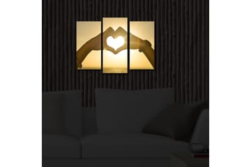 Dekorativ Canvasbilde LED-belysning 3 Deler - Flerfarget - Interiør - Maleri & posters - Lerretsbilder