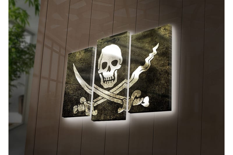 Dekorativ Canvasbilde LED-belysning 3 Deler - Flerfarget - Interiør - Maleri & posters - Lerretsbilder