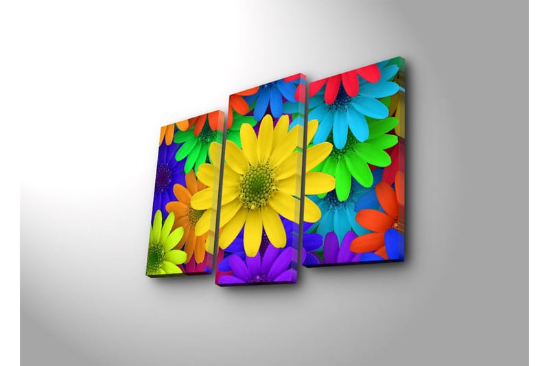 Dekorativ Canvasbilde LED-belysning 3 Deler - Flerfarget - Interiør - Maleri & posters - Lerretsbilder