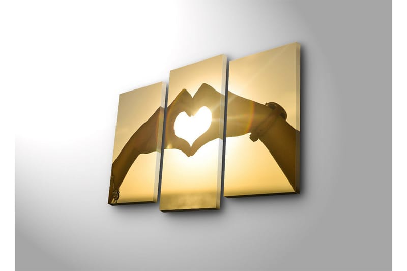 Dekorativ Canvasbilde LED-belysning 3 Deler - Flerfarget - Interiør - Maleri & posters - Lerretsbilder