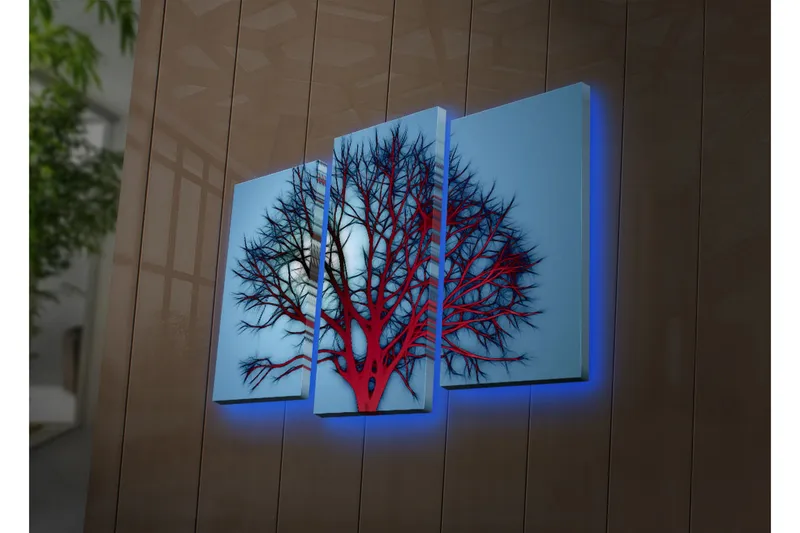 Dekorativ Canvasbilde LED-belysning 3 Deler - Flerfarget - Interiør - Maleri & posters - Lerretsbilder