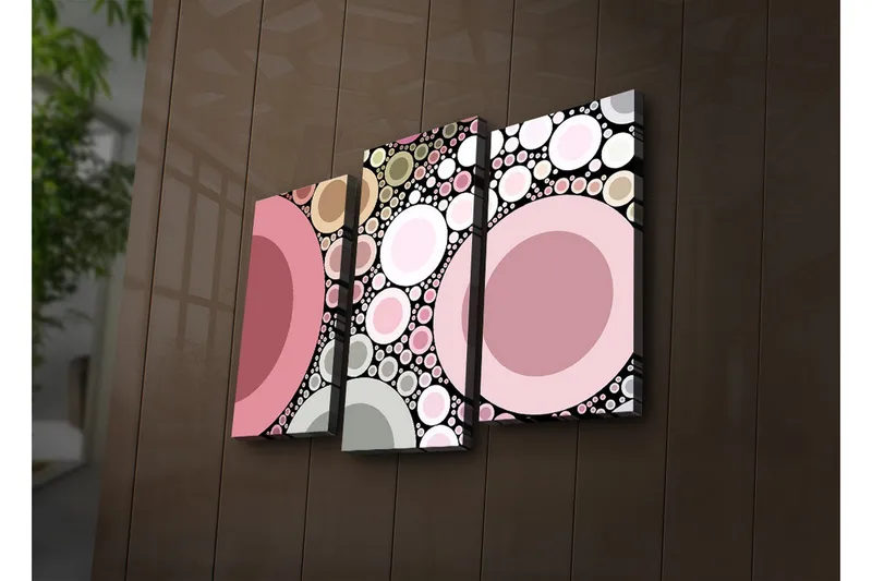 Dekorativ Canvasbilde LED-belysning 3 Deler - Flerfarget - Interiør - Maleri & posters - Lerretsbilder