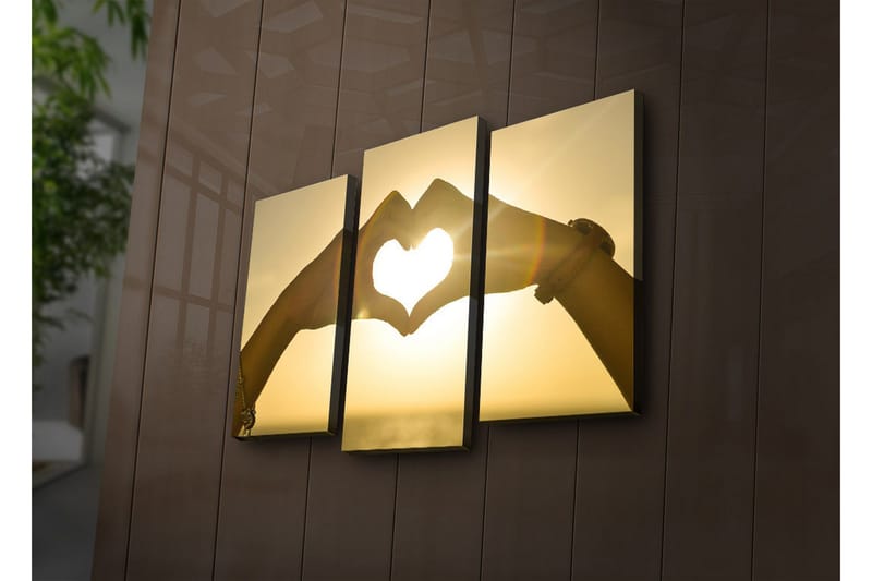 Dekorativ Canvasbilde LED-belysning 3 Deler, Flerfarget