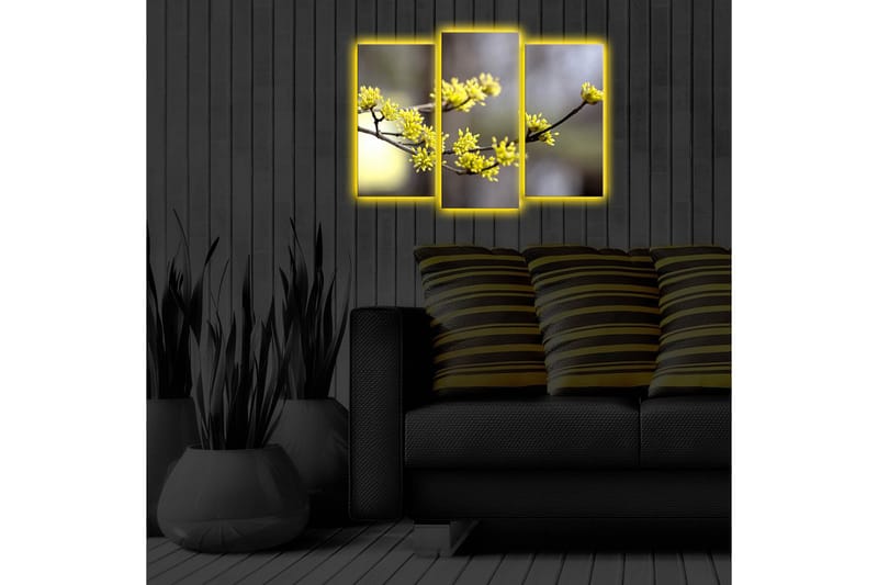 Dekorativ Canvasbilde LED-belysning 3 Deler - Flerfarget - Interiør - Maleri & posters - Lerretsbilder