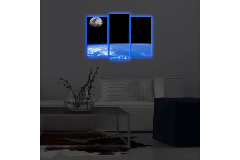 Dekorativ Canvasbilde LED-belysning 3 Deler - Flerfarget - Interiør - Maleri & posters - Lerretsbilder