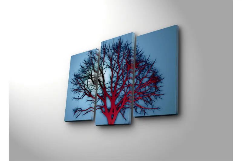 Dekorativ Canvasbilde LED-belysning 3 Deler - Flerfarget - Interiør - Maleri & posters - Lerretsbilder
