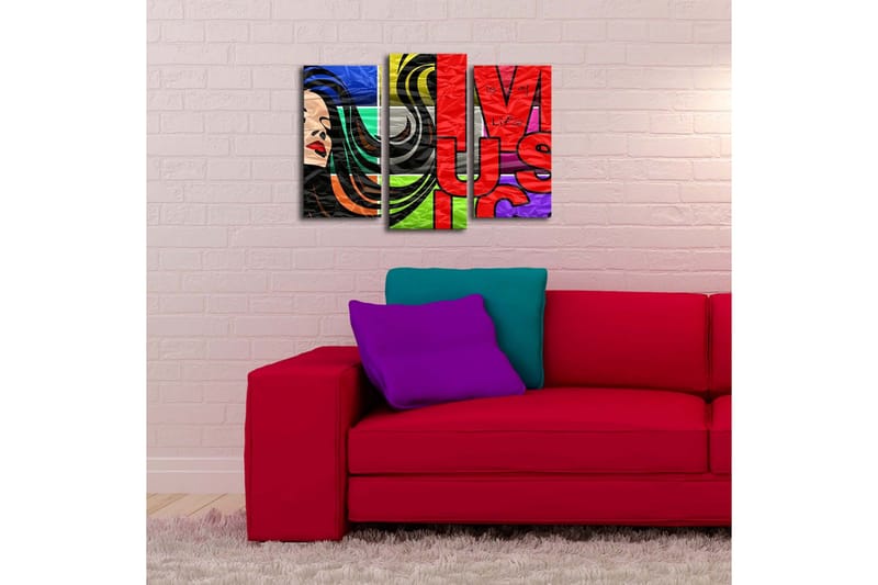 Dekorativ Canvasbilde LED-belysning 3 Deler - Flerfarget - Interiør - Maleri & posters - Lerretsbilder