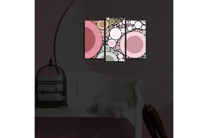 Dekorativ Canvasbilde LED-belysning 3 Deler - Flerfarget - Interiør - Maleri & posters - Lerretsbilder